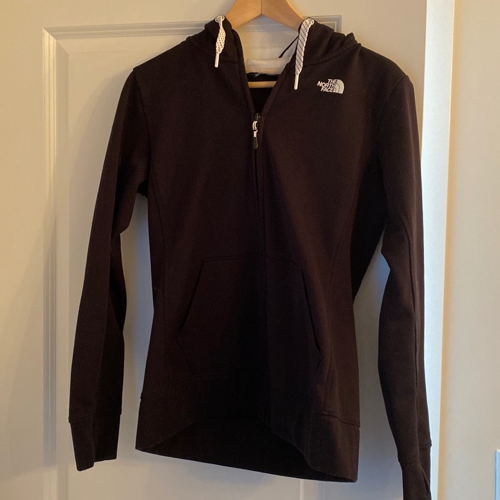 North Face black zip up jacket
